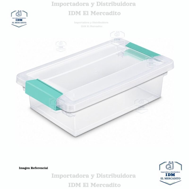 Caja organizadora Sterilite pequeña, estilo clip box, 27.9 × 16.8 × 7 cm.