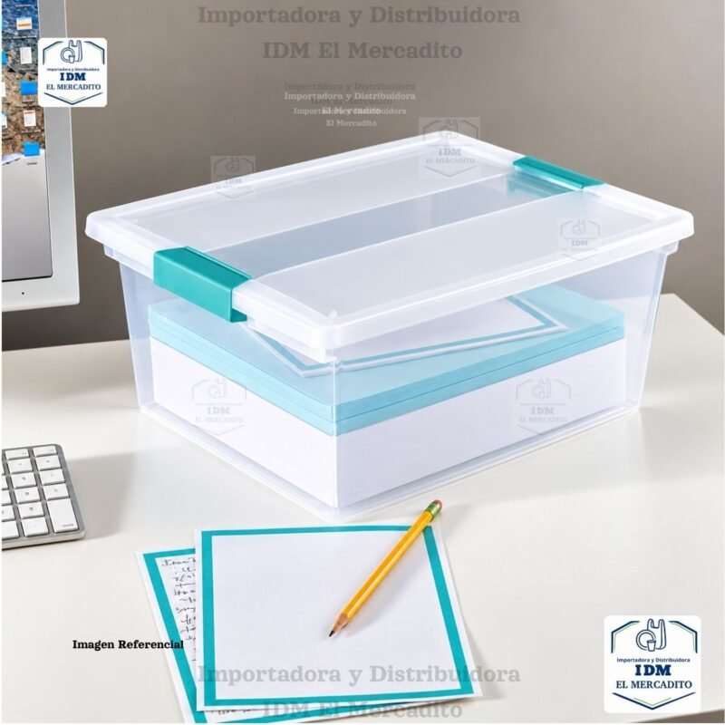1965 (3) Caja organizadora Sterilite Gigante, estilo clip box, 36 × 28 × 16 cm.