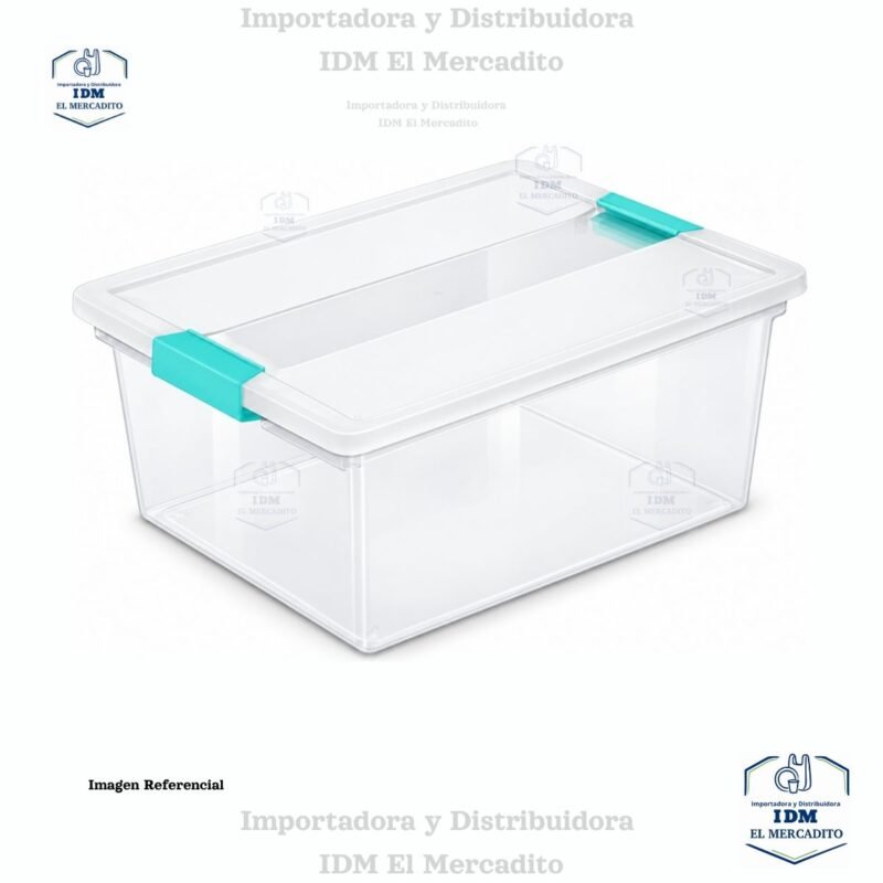 1965 (4) Caja organizadora Sterilite Gigante, estilo clip box, 36 × 28 × 16 cm.