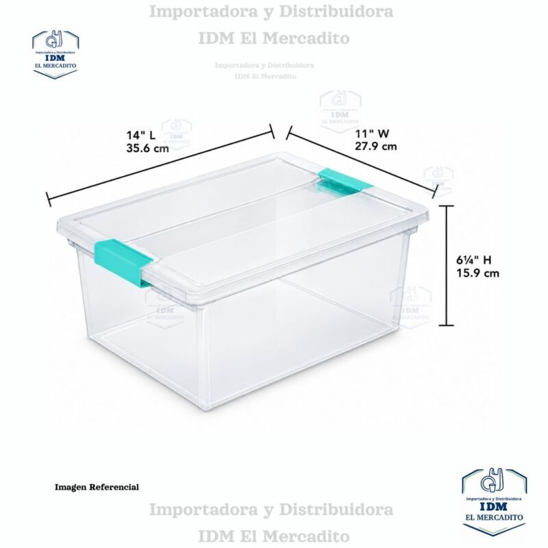 1965 (6) Caja organizadora Sterilite Gigante, estilo clip box, 36 × 28 × 16 cm.