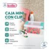 Caja organizadora Sterilite mini, estilo clip box, 16.8 × 12.7 × 7 cm.