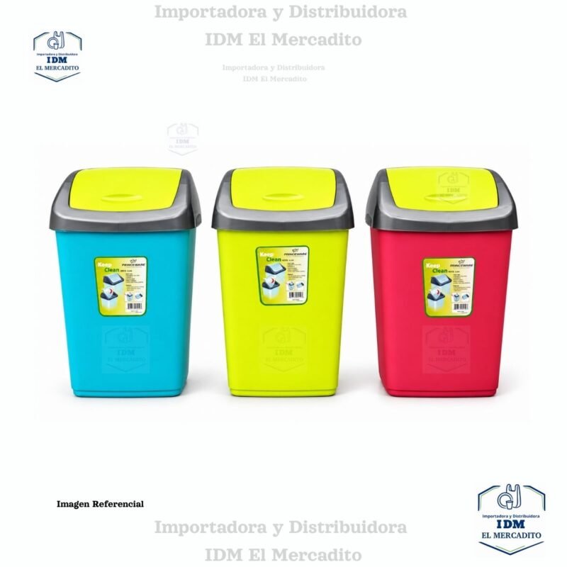 3 Basurero de plástico Princeware con tapa abatible, capacidad de 15 litros – Modelo 4515