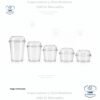 Tazas domo Pet, en 8 oz, 12 oz, 16 oz, 24 oz, 32 oz, en paquetes de 10 unidades