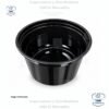 Envase entero negro plástico con tapa semi-transparente en paquetes de 10 unidades