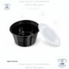 Envase entero negro plástico con tapa semi-transparente en paquetes de 10 unidades