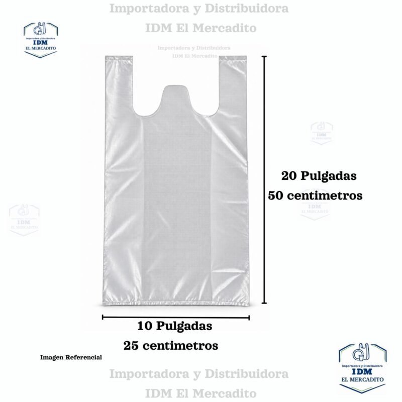 Bolsa estilo Camiseta Semi-transparente 10x20 pulgadas