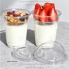 Vasos plásticos con inserto con tapa domo, de 12 oz y 16 oz, en paquetes de 25 unidades