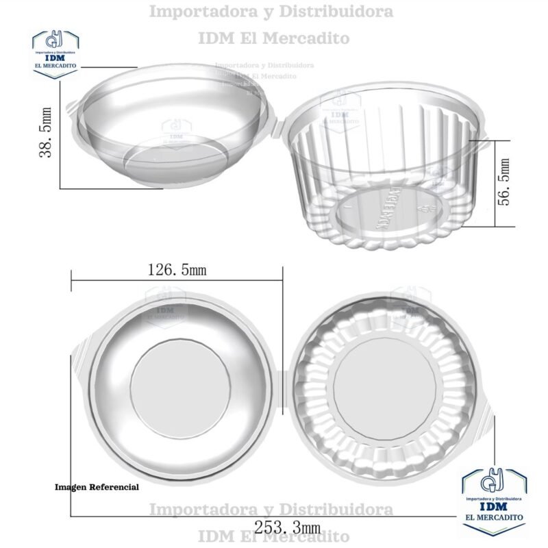 Envase plástico Redondo ILOCK 12 oz, en paquetes de 10 unidades