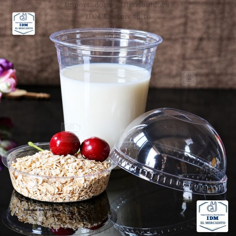 Vasos plásticos con inserto con tapa domo, de 12 oz y 16 oz, en paquetes de 25 unidades