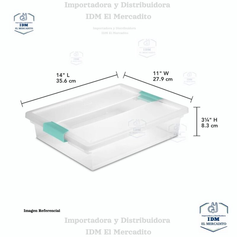 Caja organizadora plástica Sterilite grande clip box, 36 × 28 × 8,3 cm
