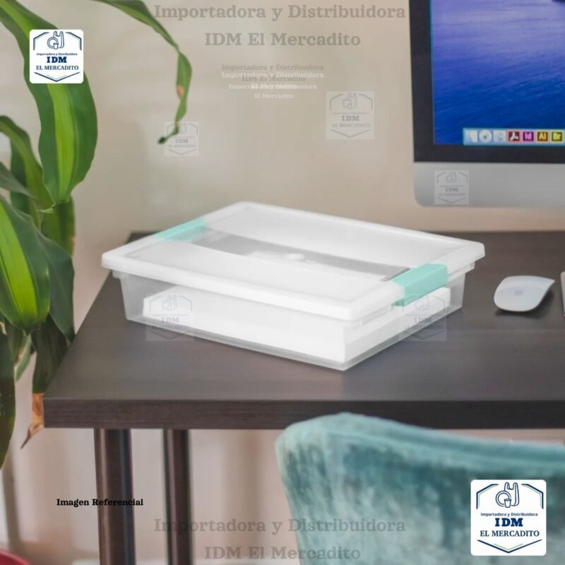 Caja organizadora plástica Sterilite grande clip box, 36 × 28 × 8,3 cm