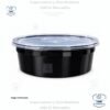 Envase medios negro plástico con tapa semi-transparente en paquetes de 10 unidades