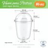 Vasos tipo U con tapa domo, 16 oz en paquetes de 50 unidades