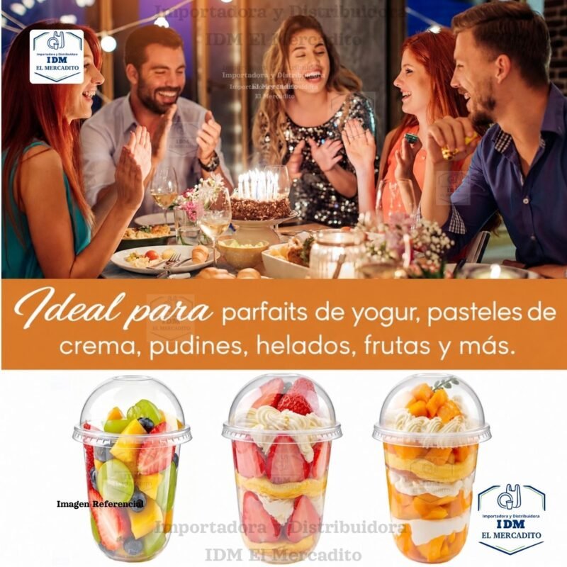 Vasos tipo U con tapa domo, 16 oz en paquetes de 50 unidades