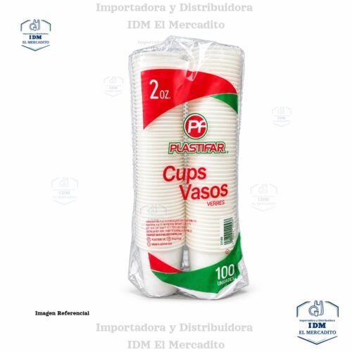 Vasos plásticos 2 oz Plastifar 100 unidades